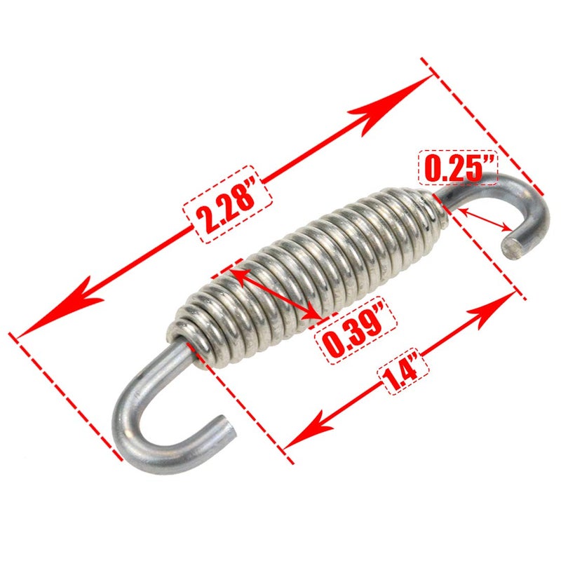 AUTUT Motorcycle Exhaust Muffler Spring Stainless Steel Spring Hooks, 58mm Total Length, Pack of 4 - Image 2